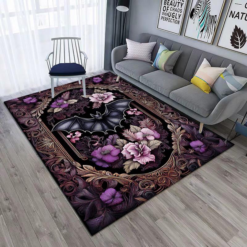 Black Cat Floral Garden Carpet Is Suitable For Living Room And Bedroom Doormats Office Balcony Decorative Carpet A11