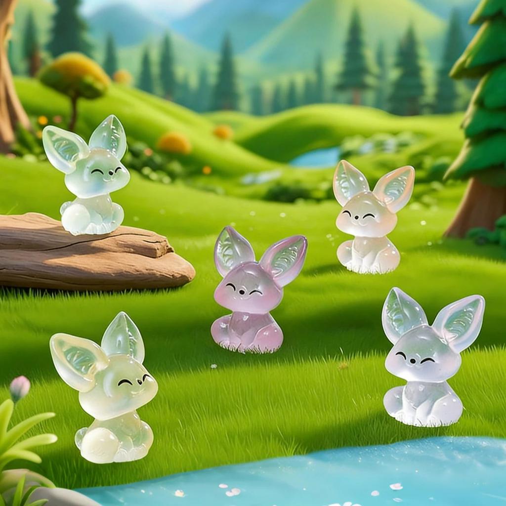 Non-Toxic Glow In The Dark Fox Ornaments 10/20Pcs Luminous Fennec Fox For Fairy Garden Night Light Decor