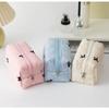 Pretty Bow Design Floral Makeup Bag Large Capacity Portable Cosmetic Storage Bag Cotton Makeup Wash Bag Cosmetic Organizer Pouch