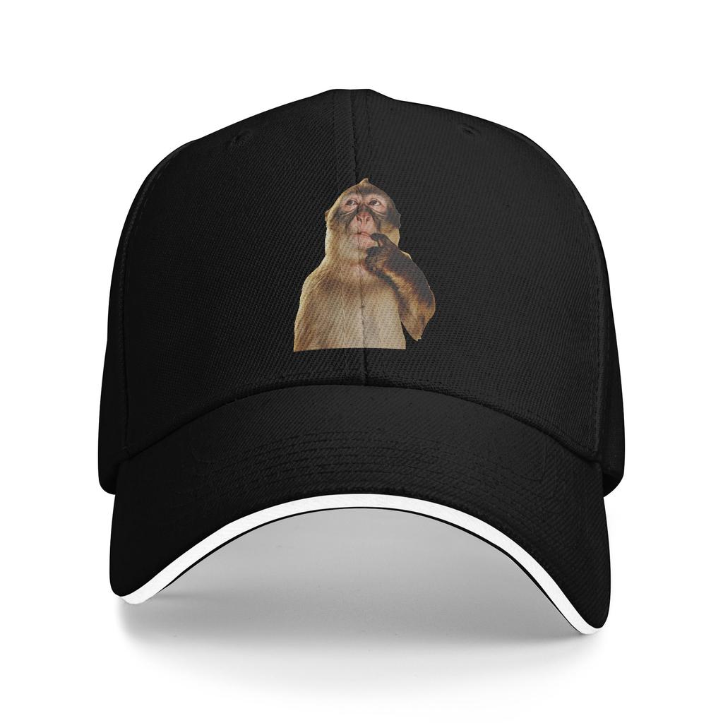 Thinking Monkey Meme Baseball Cap  Y2k Cool Unisex Adult Trucker Hat SunProof Design Kpop Rock Baseball Caps Birthday Present