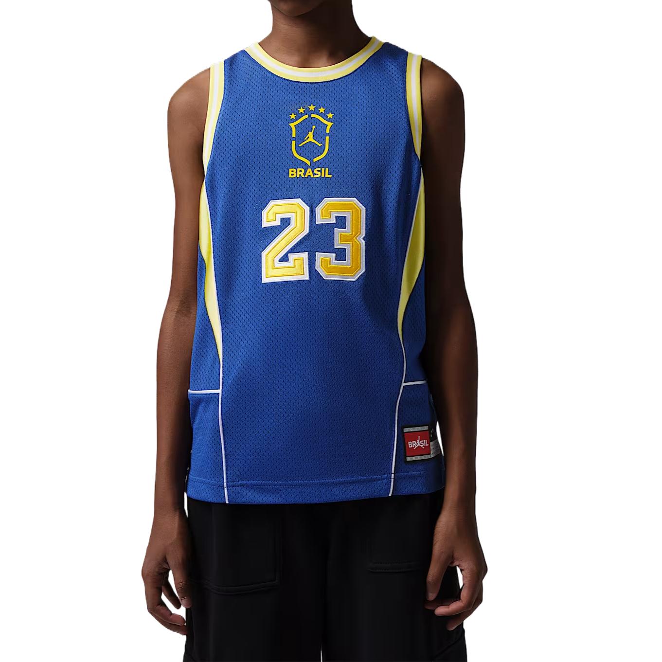 

Jordan Sportswear Junior Brazil Breathable Patch Comfortable Kids tops IW7910-417 S