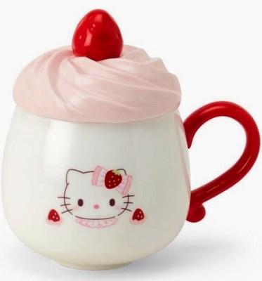 Roztomilý Sanrio Japonsko Hello Kitty jahodový šlehaný dort hrnek Od