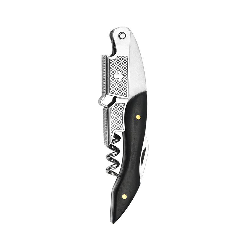 3 In 1 Waiter Corkscrew Wine Opener Wooden Handle Heavy Duty Corkscrews Cork Openers Manual Restaurant Wine Key JT331