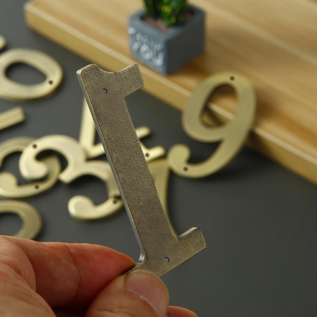 1 Stück 3 Zoll Metall Hausnummern mit M2 Schrauben Solide Zinklegierung Briefkasten Nummern 3D Adressnummern für Außen Haus Wohnung