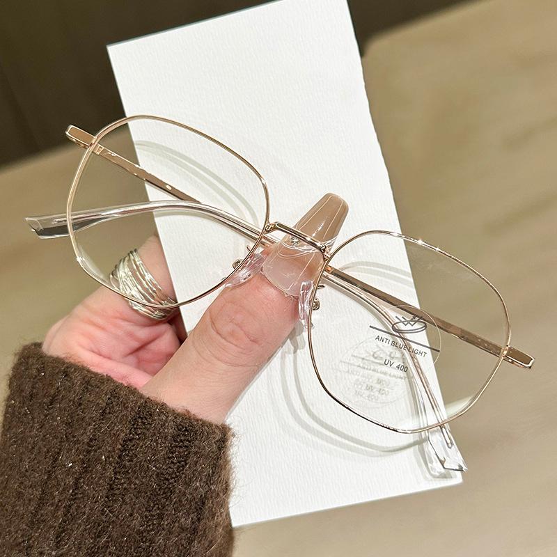 New Polygonal Metal Glasses Frame For Women Anti-blue Light Glasses  Personalized Glasses Frame Myopia Glasses Frame MH9034