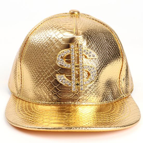 Baseball Cap Hip Hop Crocodile Skin Texture Rhinestone Decor Adjustable Buckle Cash Sign Sun Protection Anti-UV Glossy Punk Street Dance Hippie