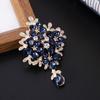 French Rhinestone Flower Brooch: Multi-color Water Drop Pendant Pin for Suit Coats