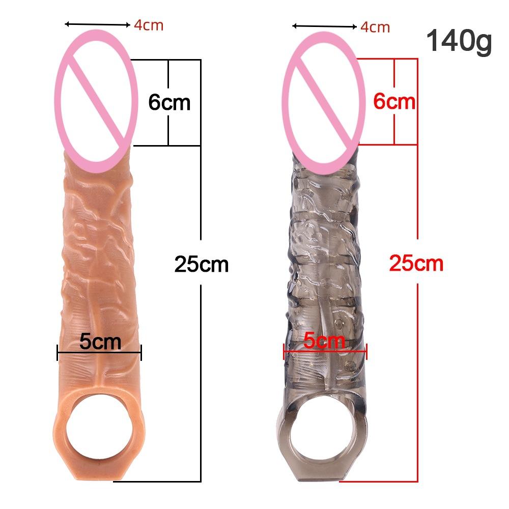 Simulation Penis Sets No. plus-Sized Barbed Exotic Condom Sex Toys Vibrating Penis Silicone Crystal Cover