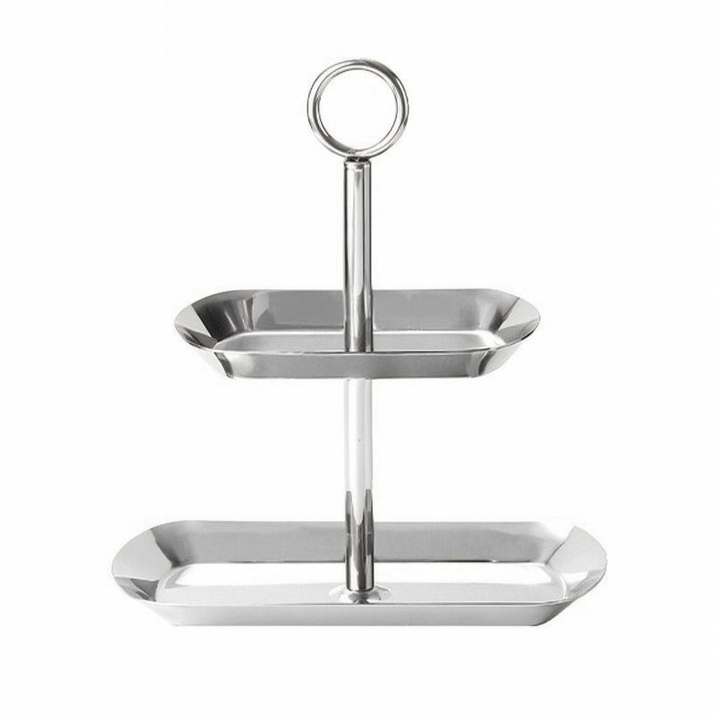 Two-Tier Serving Tray Multi-Purpose Two Tiered Compact for Tea Time