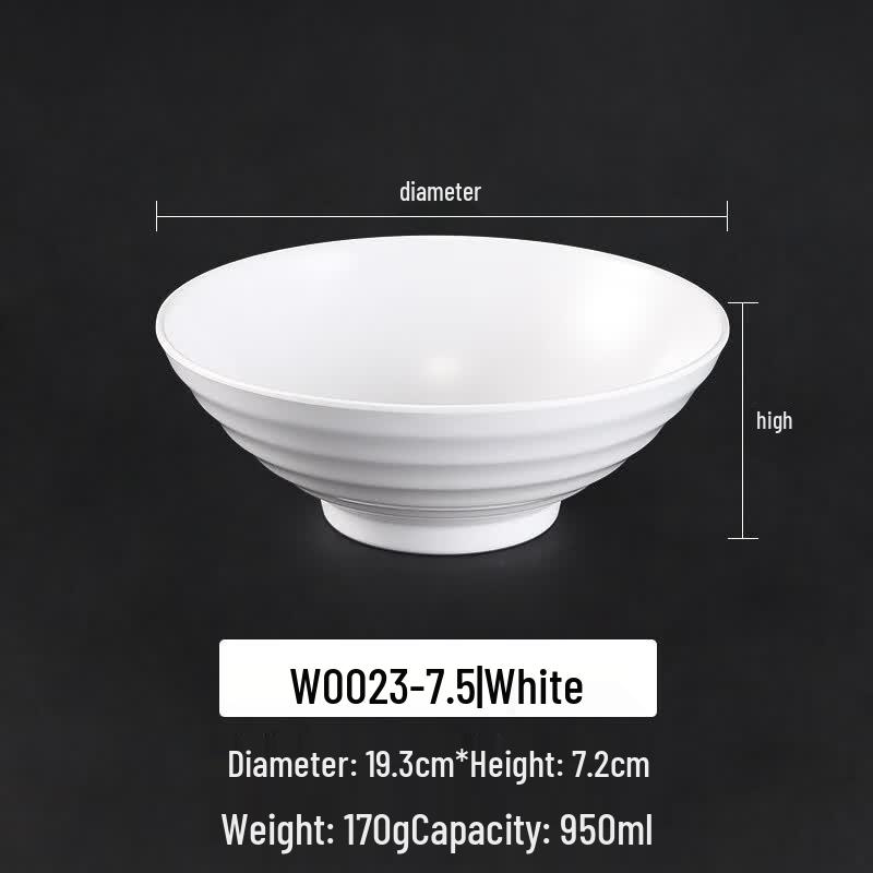 A5 White Melamine Noodle Bowl