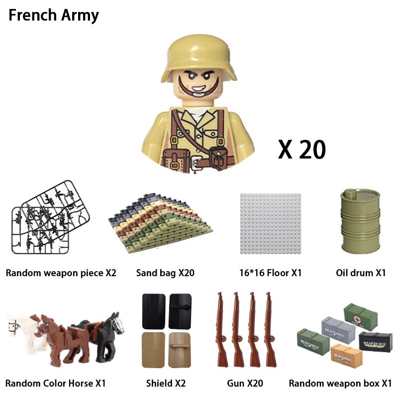 Non-Toxic 24Pcs Military Figure Ww2 Military Product Soldier Figure Building Blocks Children'S Holiday Gift Toys Gifts Funny