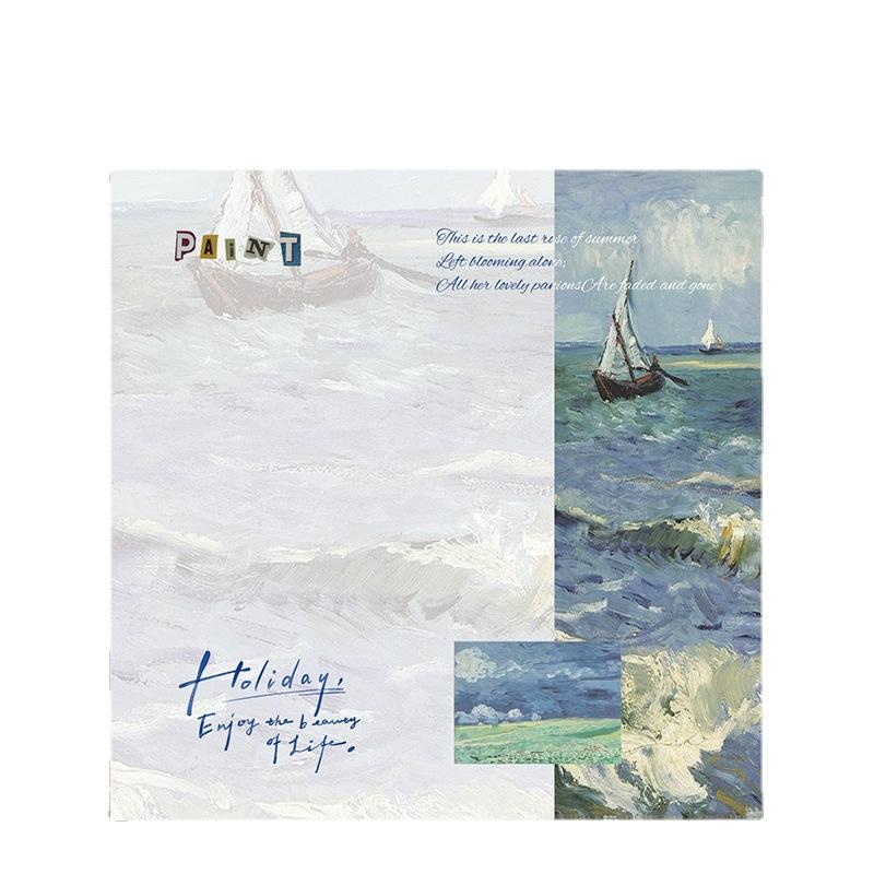 Painting Memo Pad Monet Van Gogh Sticky Note Decal Scrapbooking DIY Notepad Diary Stationery School Supplies