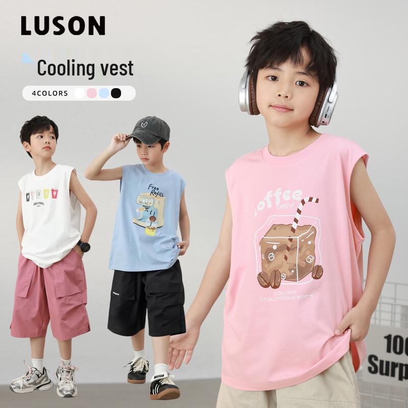 LUSON Мальчики  2025 Летняя Тонкая Майка-Футболка 160
