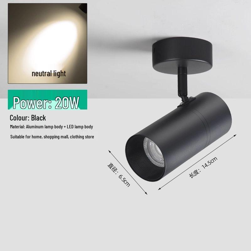 COB LED Surface-Mount Spotlight for Retail and Home Background Walls