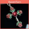 Gothic Rose Cross Necklace With Vintage Silver Pendant For Women Party Wear