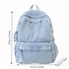 Japanese Style Denim Backpack Street Style Solid Crossbody Bag Portable Vintage Handbag  Travel