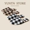 Women's Luxury Checkered Suede Fleece Slippers - Non-Slip Lightweight Tendon Sole