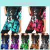 Plus Size Womens Asymmetric Floral Printed Short Sleeve Tunic Blouse For Summer Comfort