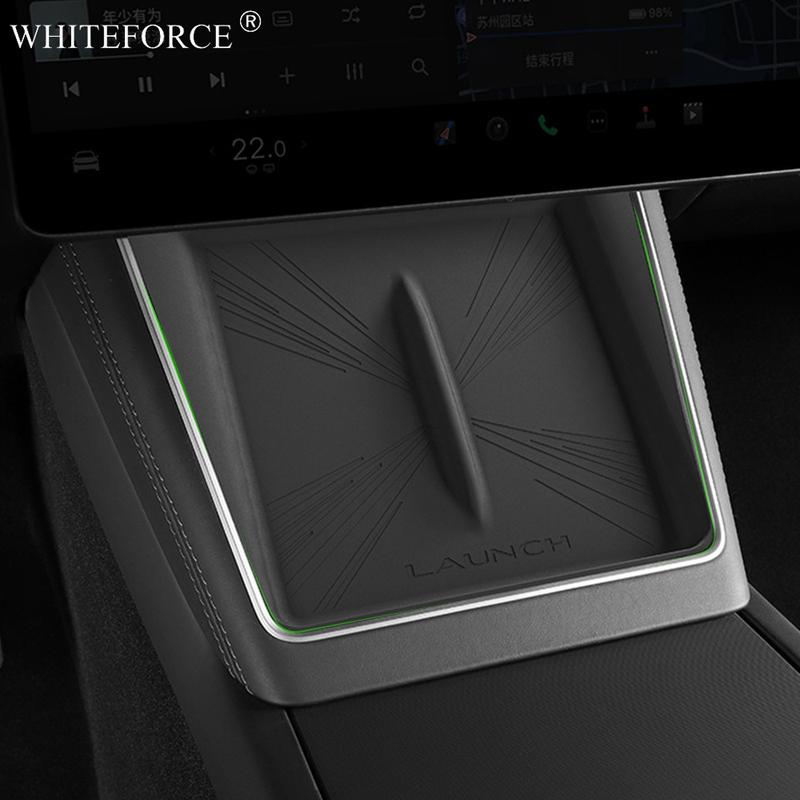 For Tesla Model Y 2025 Juniper Wireless Charge Pad Center Console Organizer Charge Station Mats Silicone Protector Anti-skid Pad