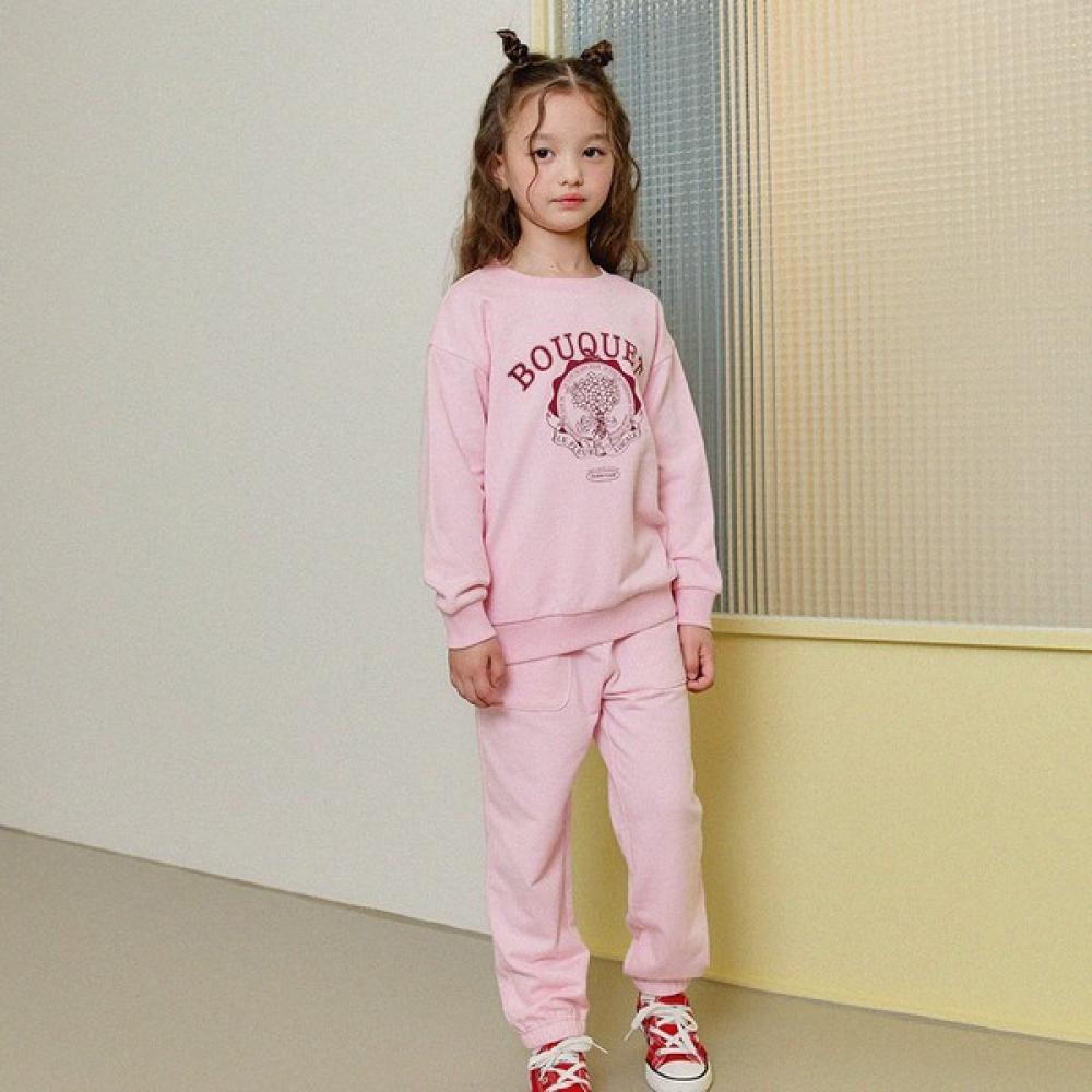  Olivan  Simple Graphic Sweatshirt Top And Bottom  Light Pink 