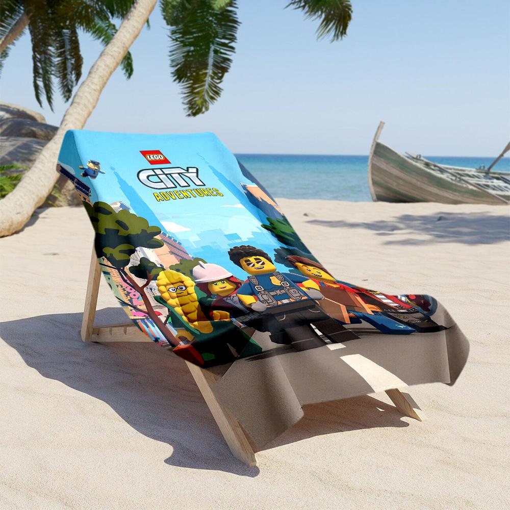 Lego Bricks Beach Towel Super Soft Absorbent Comfortable Lightweight