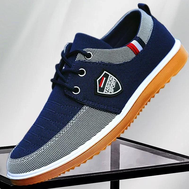 Men's casual shoes Vulcanized Work loafers Mesh Lightweight Man sports shoes Canvas Shoes for Men