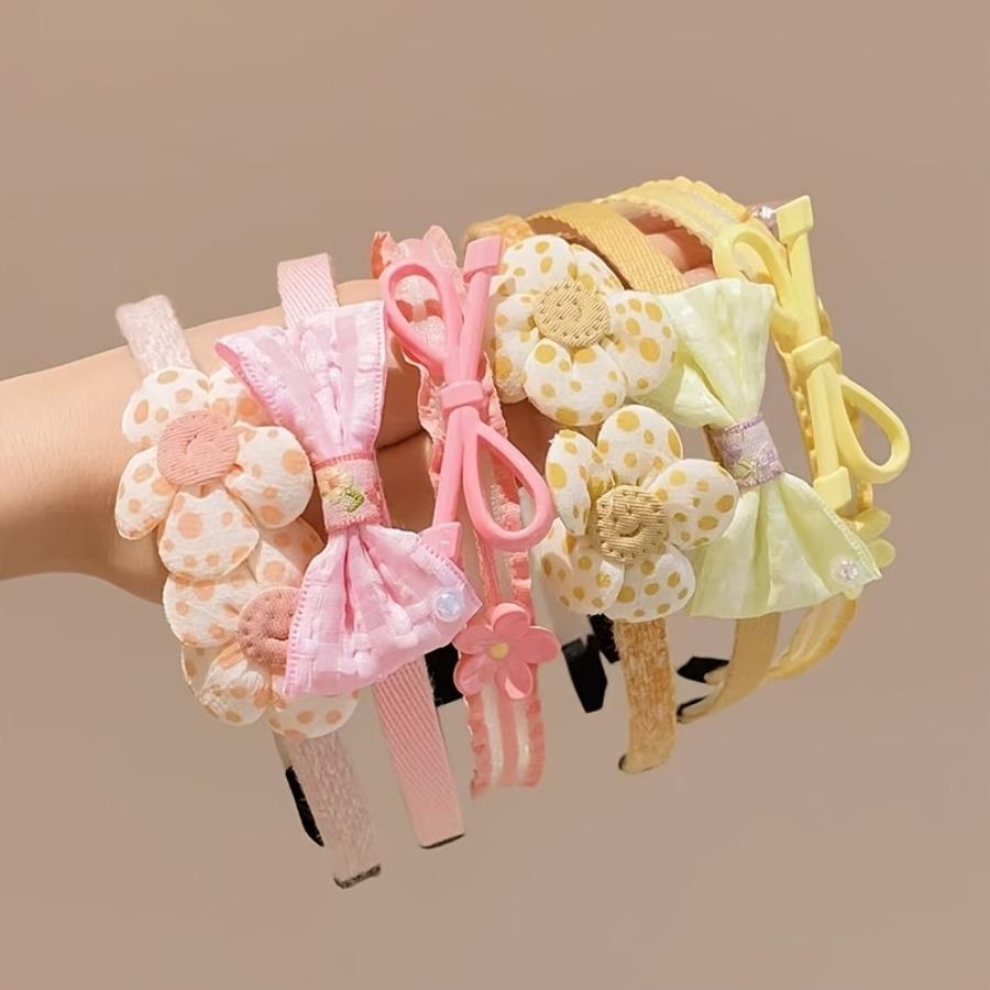 Set of 3 Bow Flower Hairbands for Autumn And Winter, Non-Slip Hair Additions for Princesses with Teeth To Hold Hair In Place
