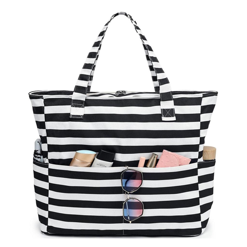 Beach Tote Bag Waterproof Foldable Large Capacity Lightweight Portable Travel Storage Bag for Outdoor Swimming Vacation