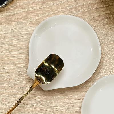 Multipurpose Ceramic Spoon Rest Pad White Spoon Holder Spoon Holder Kitchen Utensils Tableware Spoon Holder Spoon