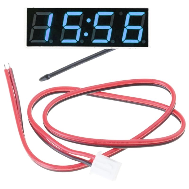 Mini Car Digital Clock Thermometer Voltmeter 3 IN 1 LED Display Digital Timer Voltmeter Interior Electronic Accessories