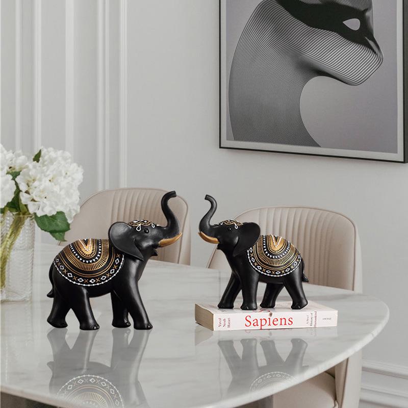 Creative Resin Elephant Ornament for Home Décor: Living Room, TV Cabinet, Entrance, or Wine Cabinet