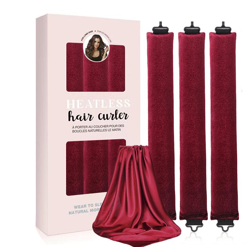 Exclusive 3-Piece No-Heat Curling Iron Set - U-Shaped Sleep Waves In Color Box Packaging