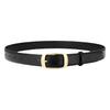 Women's Versatile Black Leather Belt - Fashionable Decorative Waistband for Jeans