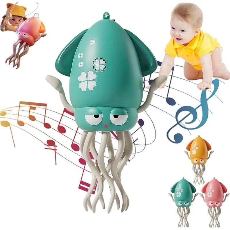 

Игрушка танцующий осьминог, электрические автоматические качели, магия, избегание препятствий, осьминог, креативный ползающий осьминог, со светодиодами и музыкой, USB-зарядка для ванны зелёный