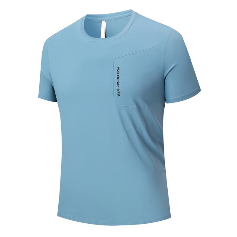 

Men s Outdoor Ice Silk T-shirt, Men s Summer Quick Drying T-shirt, Loose Casual Running Clothes, Sports Round Neck Short Sleeved Men L
