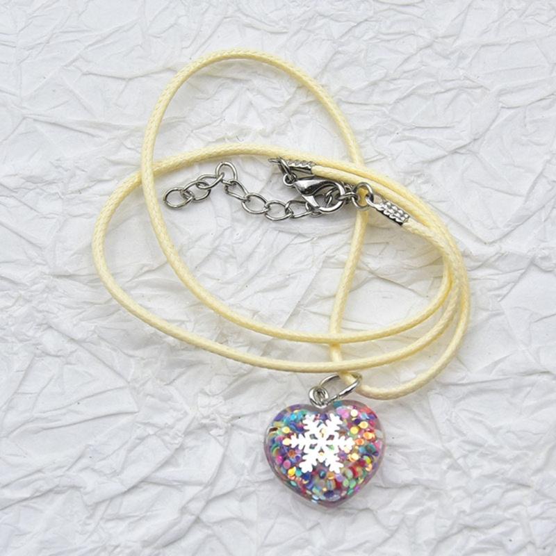 Fashion Acrylic Heart Pendant Necklaces for Women Hot Girls Snowflake Necklace