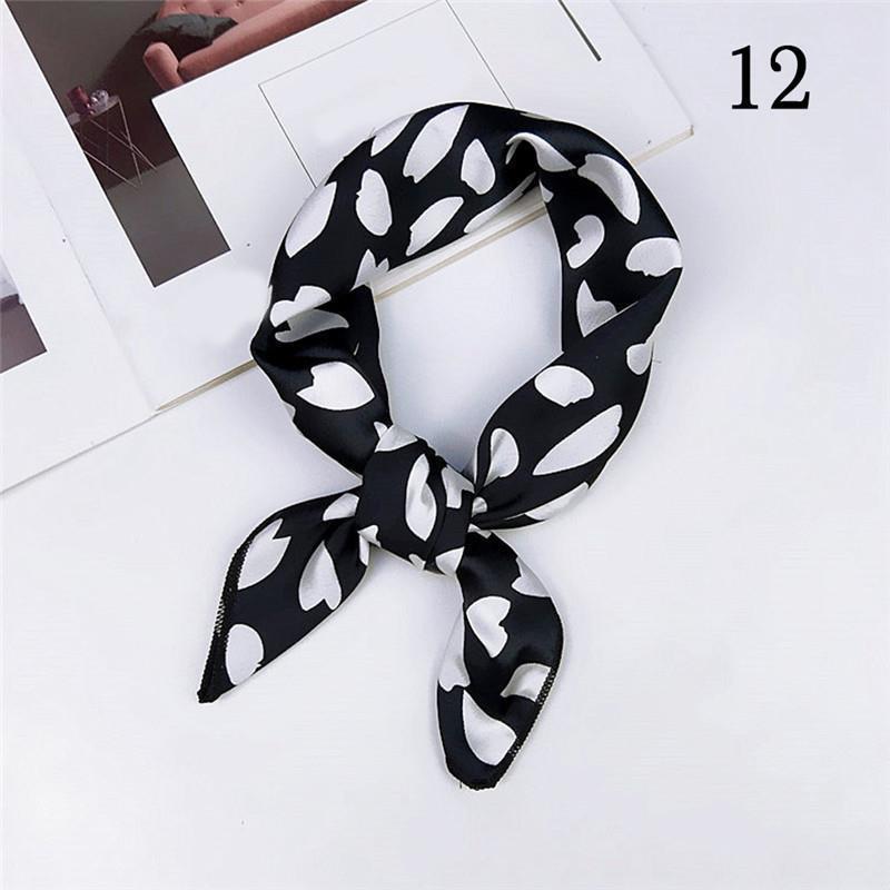 50*50cm Fashion Polka Dot Leopard Silk Scarf DIY New Styles Women Head Neck Satin Hair Ties Bands Small Square Scarf Neckerchief