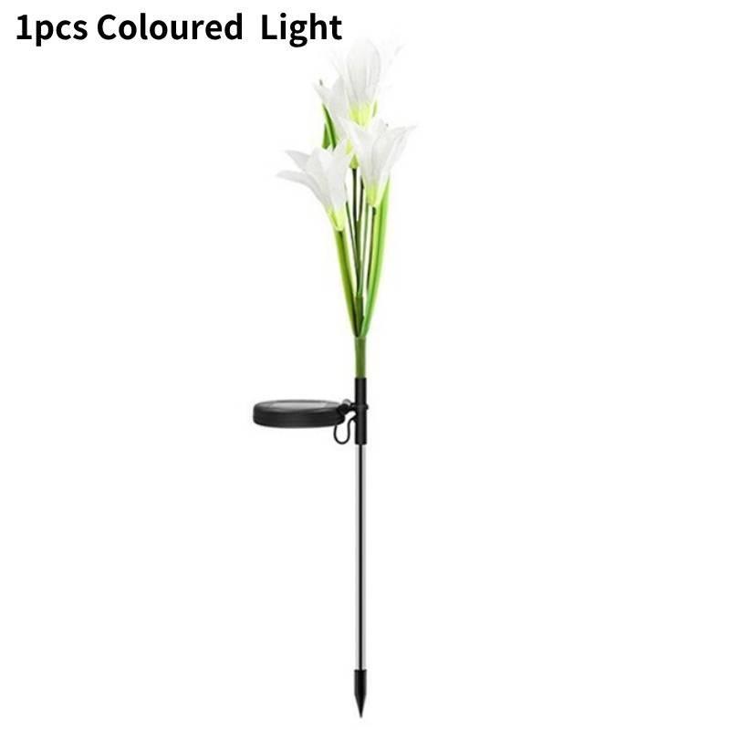 Outdoor Simulation Lily Waterproof Led Solar Light Lawn Lights Garden Decoration