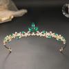 Rhinestone Leaf-Shaped Princess Crown Shiny Girls Birthday Hair Headpiece for Wedding Pageant Party Cosplay
