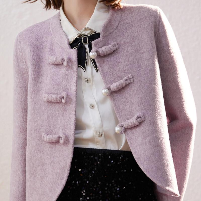 Women's Retro Chinese Style Frog Button Double-faced Wool Coat