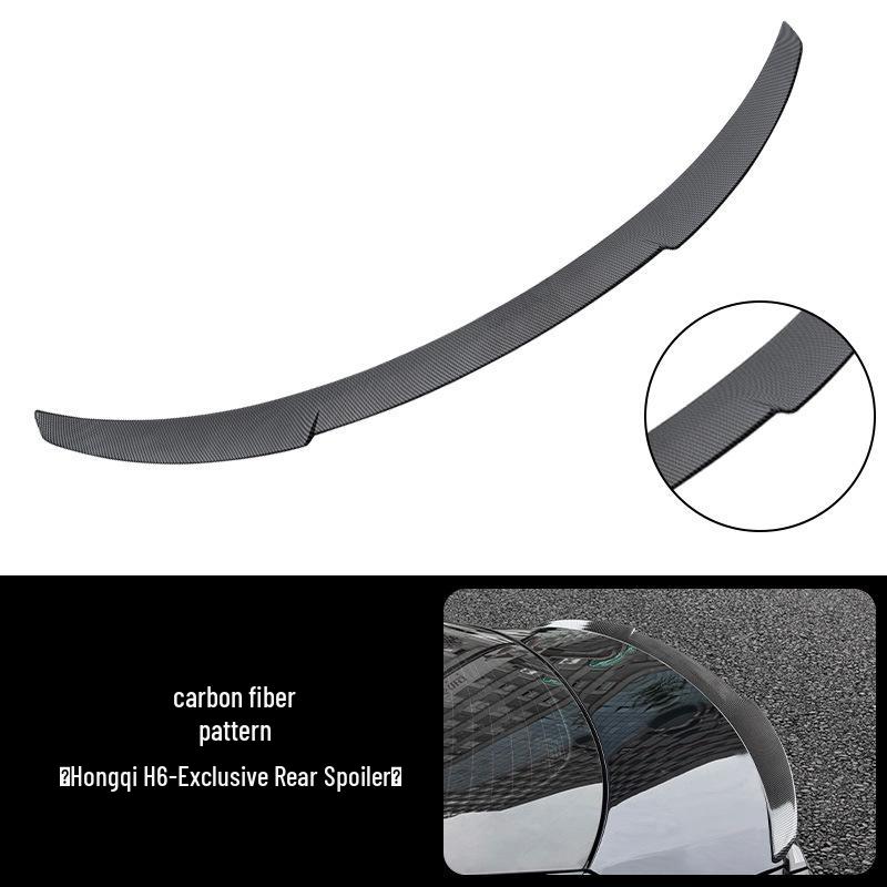 Universal Carbon Fiber Rear Spoiler for Hongqi H6 - No-Drill Wind Deflector
