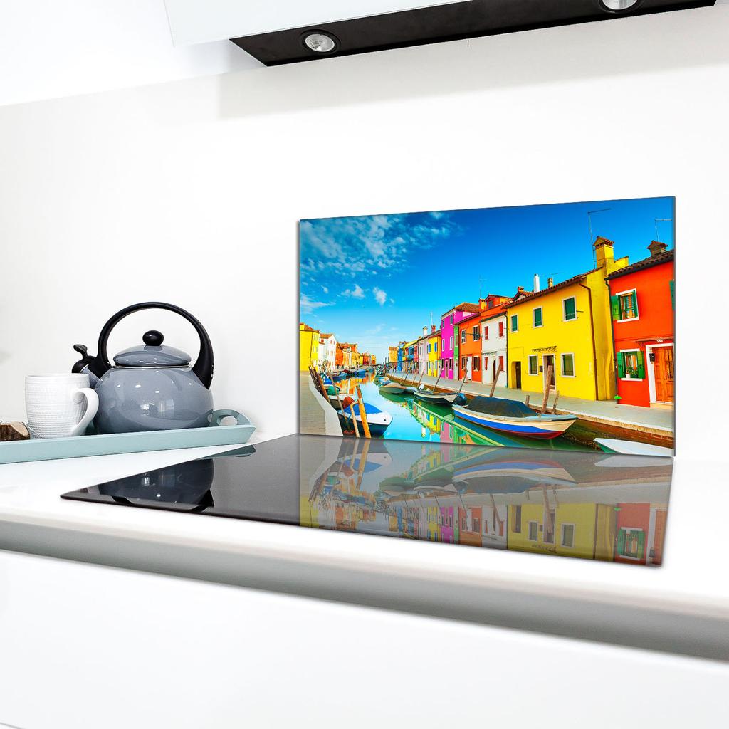 Szklana płyta ochronna na kuchenkę 90x52 Łódki