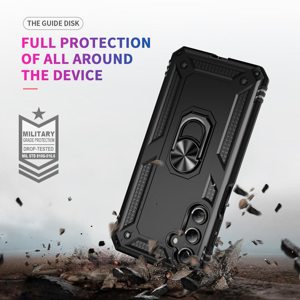 For Samsung Galaxy A16 5G/A16 4G Case PC+TPU Phone Cover with Rotary Ring Kickstand