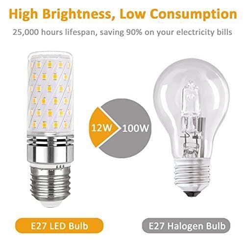 LED žárovka E27 Kukuřice 12W Studená bílá 6000K, 1450LM, 360° Světlo, Ekvivalent halogenové žárovky E27 100W, AC 230V, LED žárovka E27 Kukuřice Studená