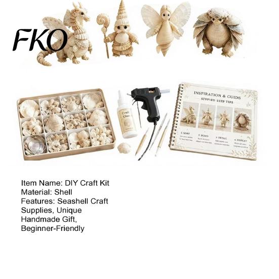 Kit Decorazione Fatto a Mano Conchiglia Kit Creativo Fai da Te, Creature Fantastiche di Conchiglie con Conchiglie e Strumenti, Set Creazioni per Principianti Idea Regalo