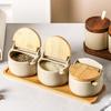 Japanese Retro Ceramic Spice Jar Set for Kitchen and Restaurant Storage