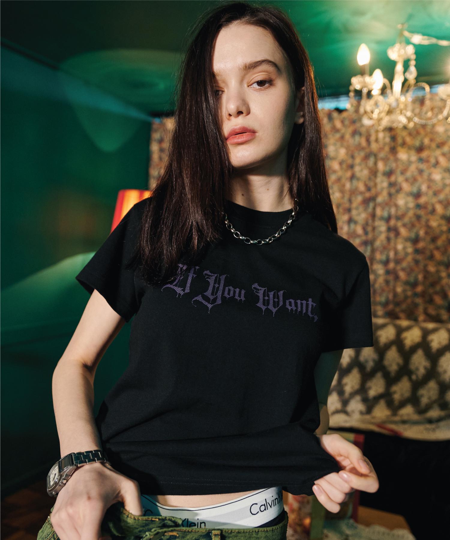 If You Want Dia Logo Tee Black M (Oversized Fit)