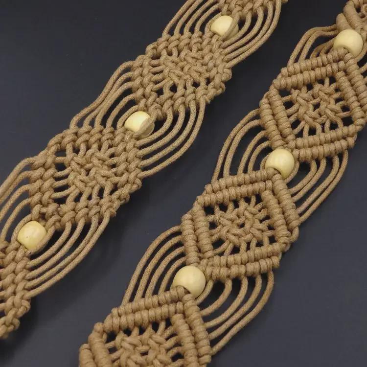 Bohemian Wax Rope Braided Floral Women's Belt Chain