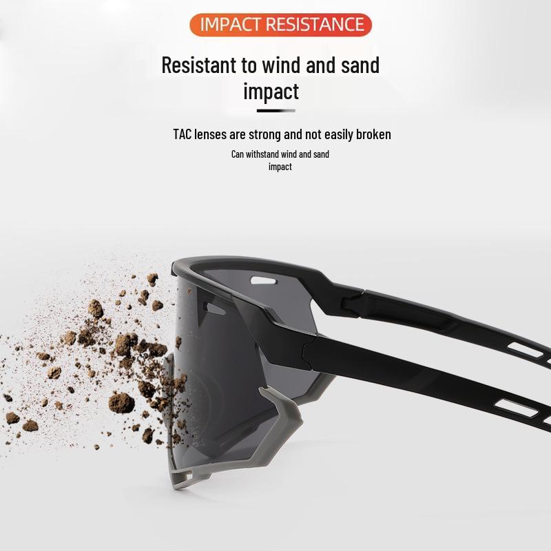 Black Polarized Sports Sunglasses for Cycling, Skiing, and Mountaineering – Large Frame, Windproof, UV Protection