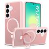 Smoke Case for Samsung Galaxy A27 5G, Matte Case with Stand, for MagSafe, Pink Frame